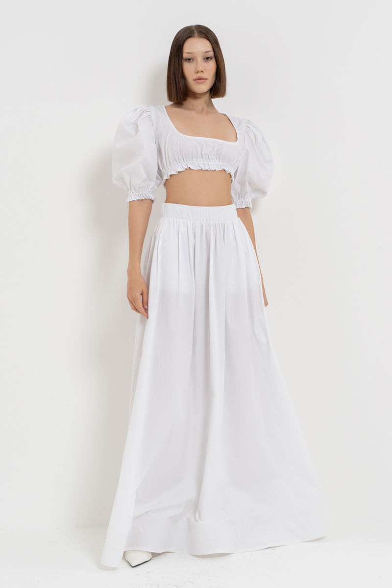 Offwhite Poplin Crop Top