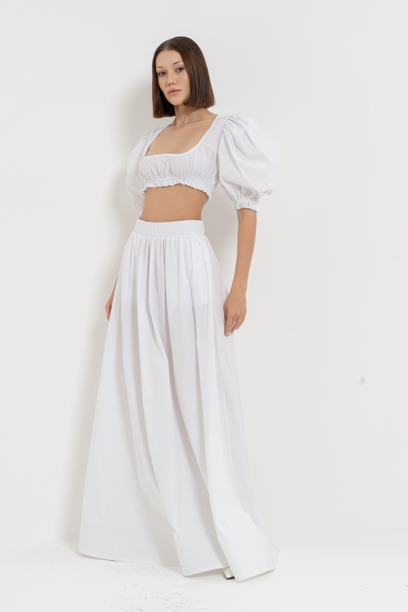 Offwhite Poplin Crop Top