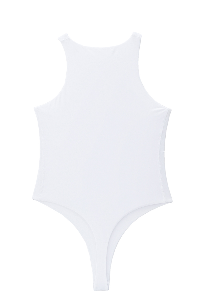 Offwhite Sleeveless Snap-Button Bodysuit