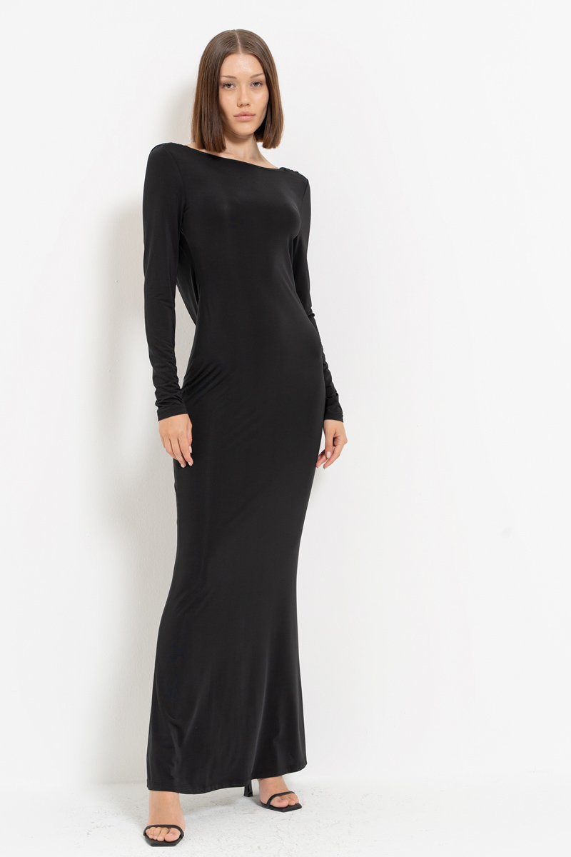 Black Backless Maxi Dress