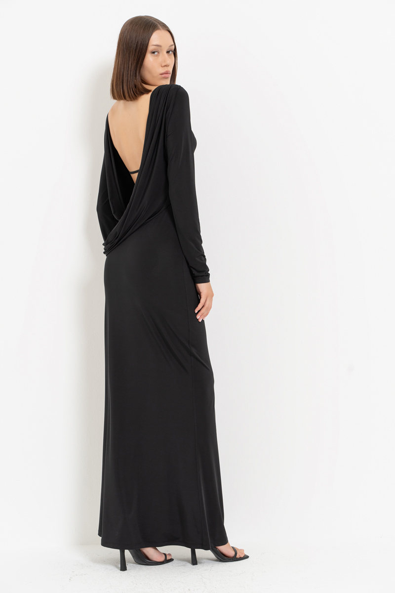 Black Backless Maxi Dress