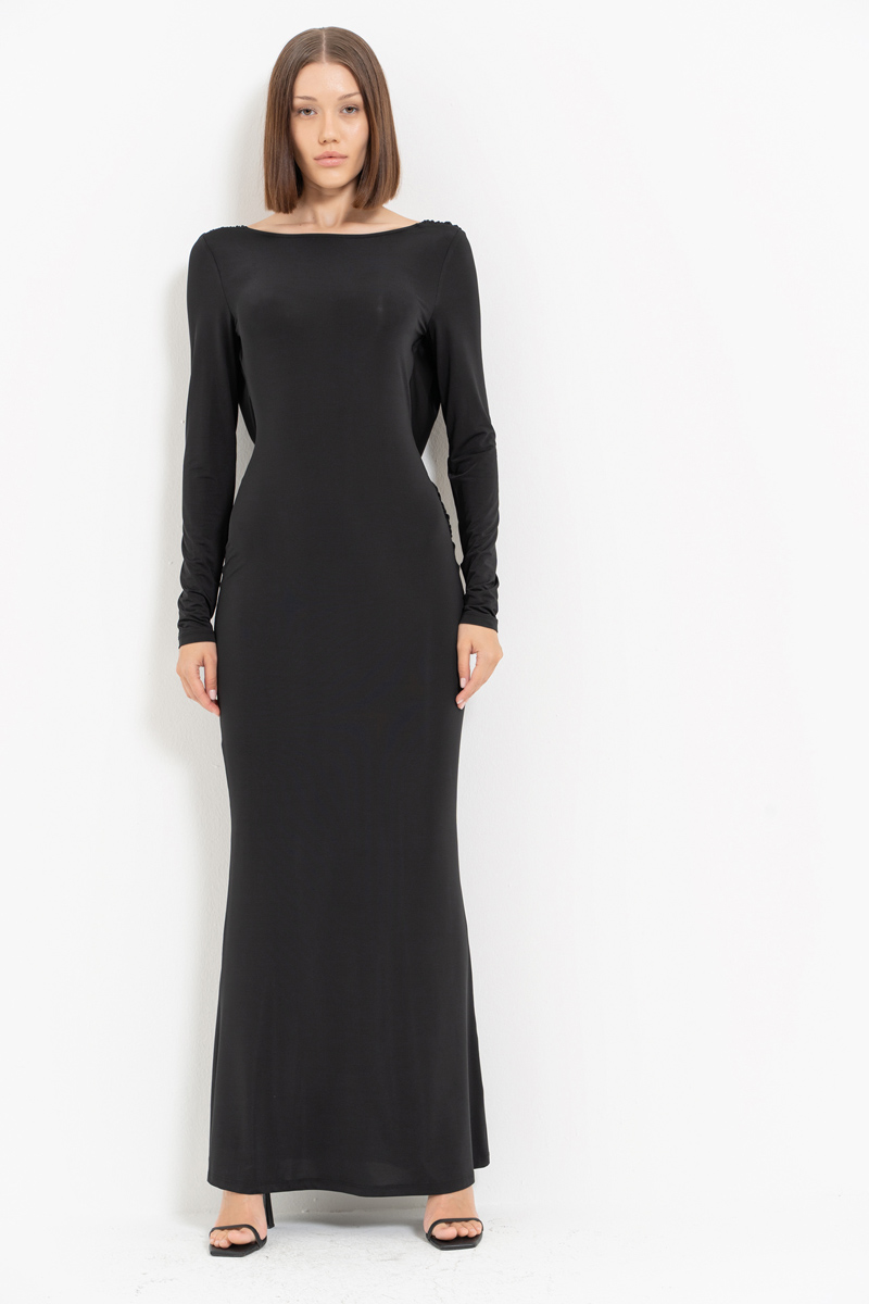 Black Backless Maxi Dress