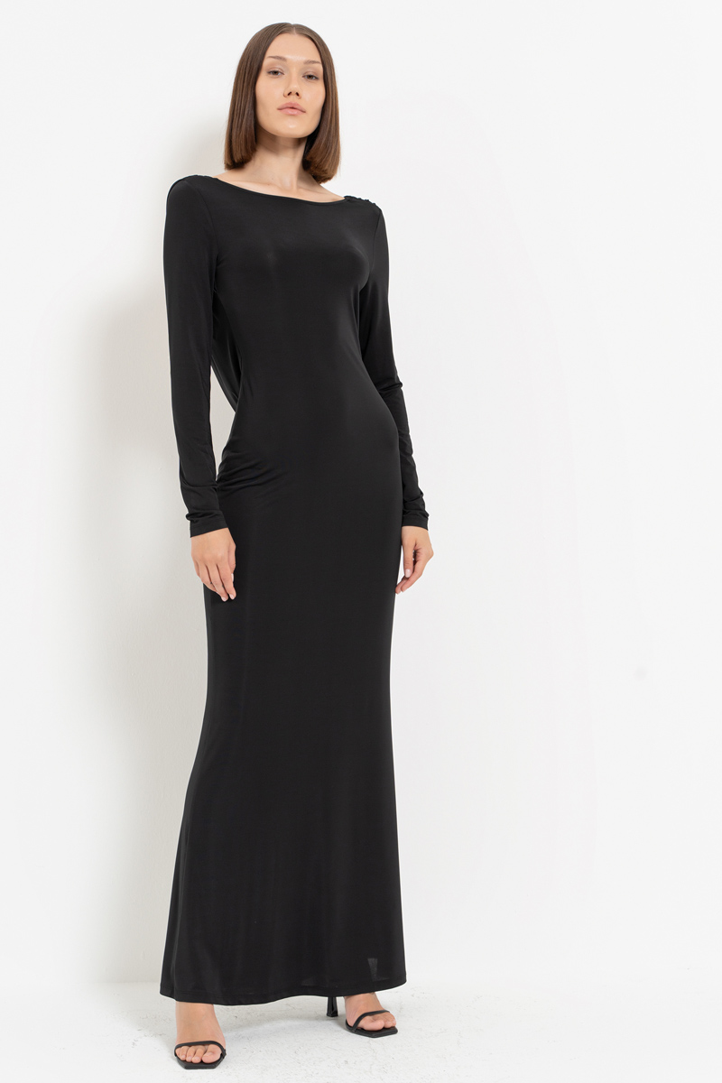 Black Backless Maxi Dress