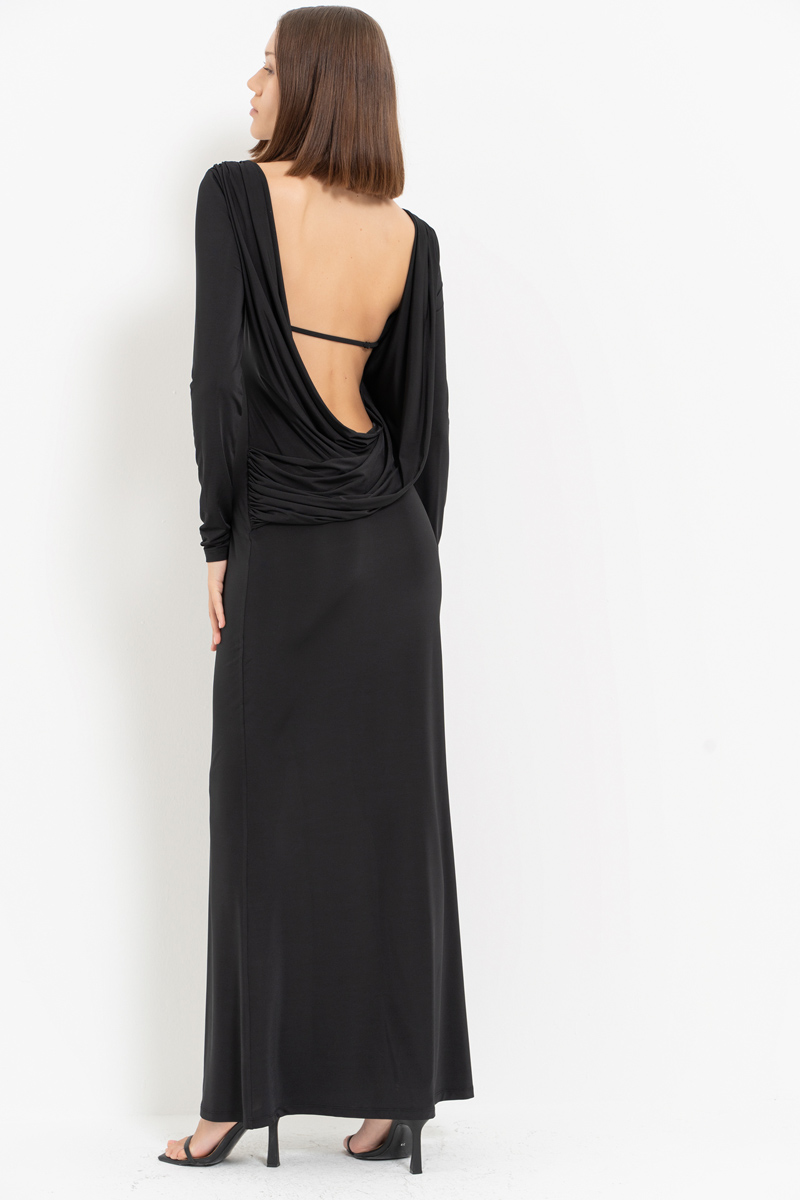 Black Backless Maxi Dress