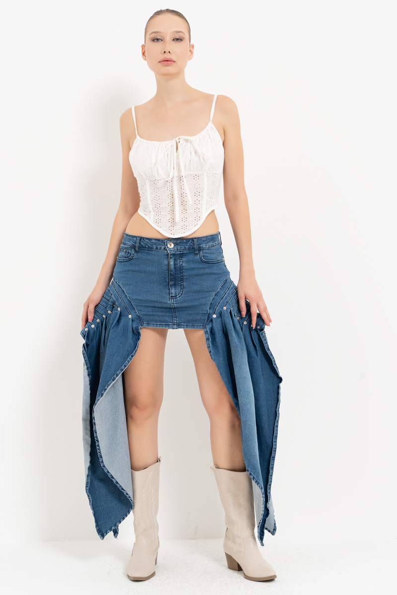 Offwhite Tie-Front Bustier