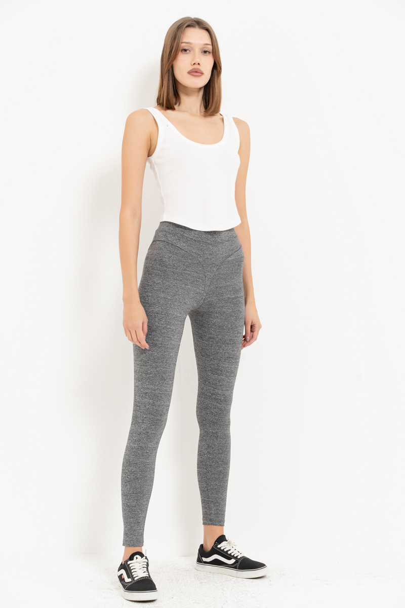 Sheer Gray Waistband Leggings