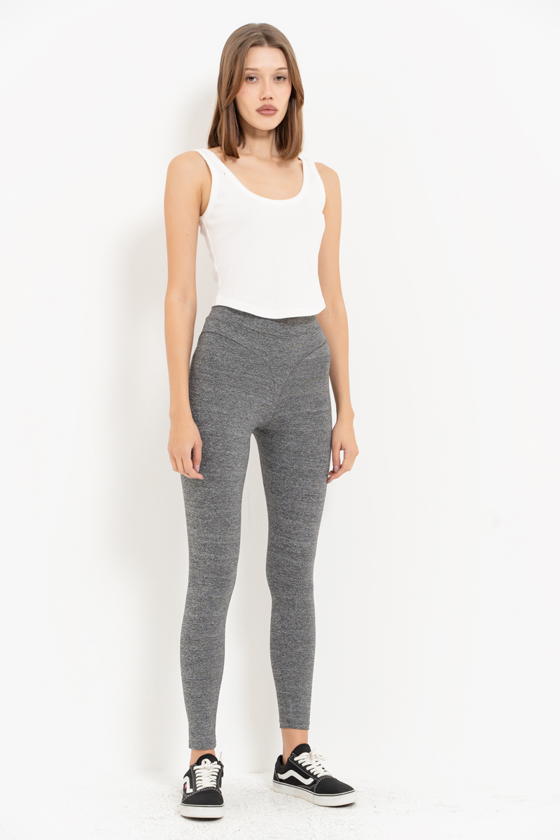 Gray Waistband Leggings