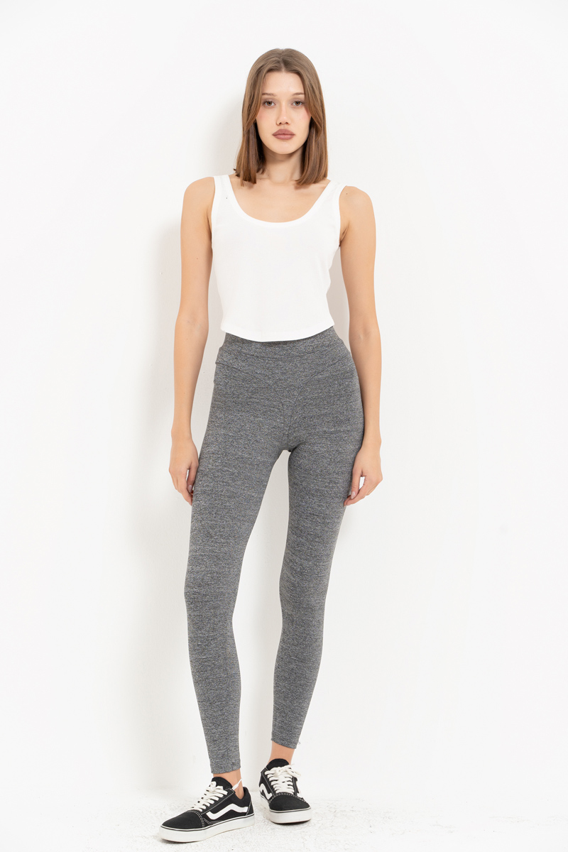 Sheer Gray Waistband Leggings