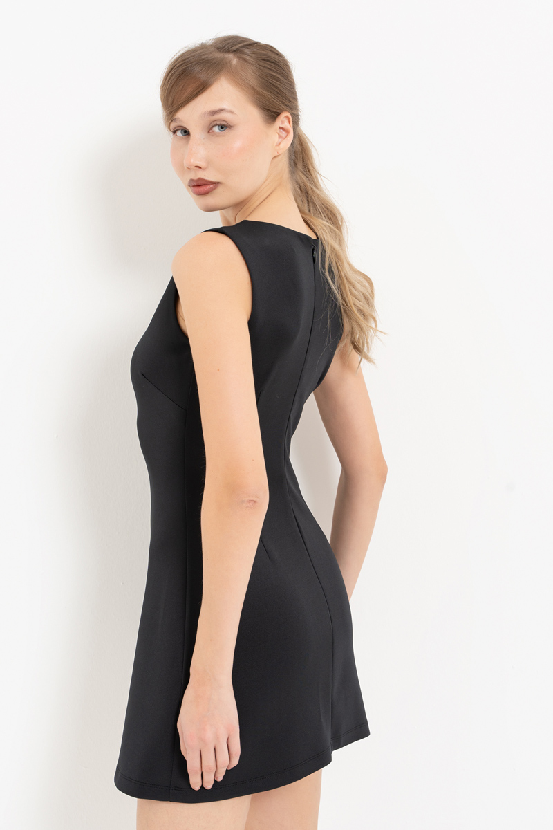 Black Sleeveless Mini Dress