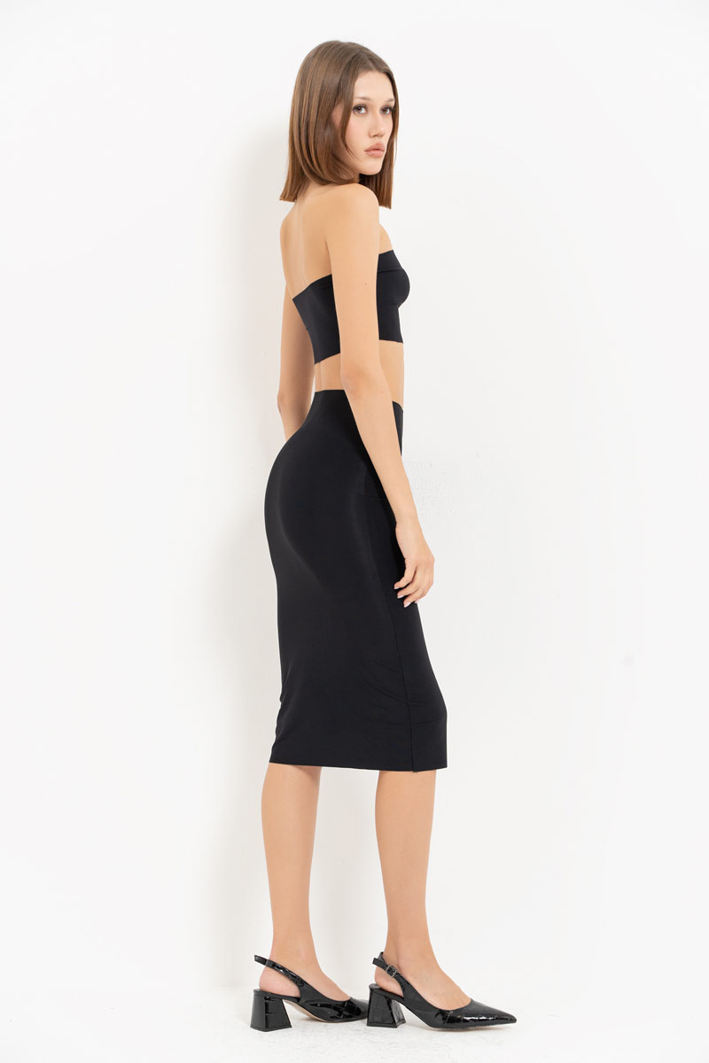 Black Seamless Bodycon Skirt