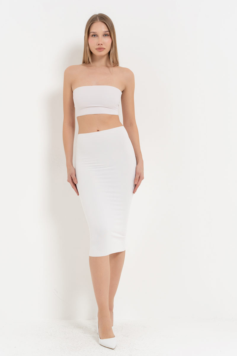 Offwhite Seamless Bodycon Skirt