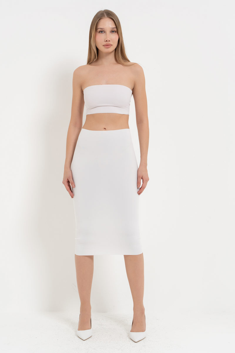 Offwhite Seamless Bodycon Skirt