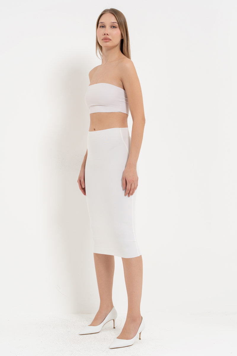 Offwhite Seamless Bodycon Skirt