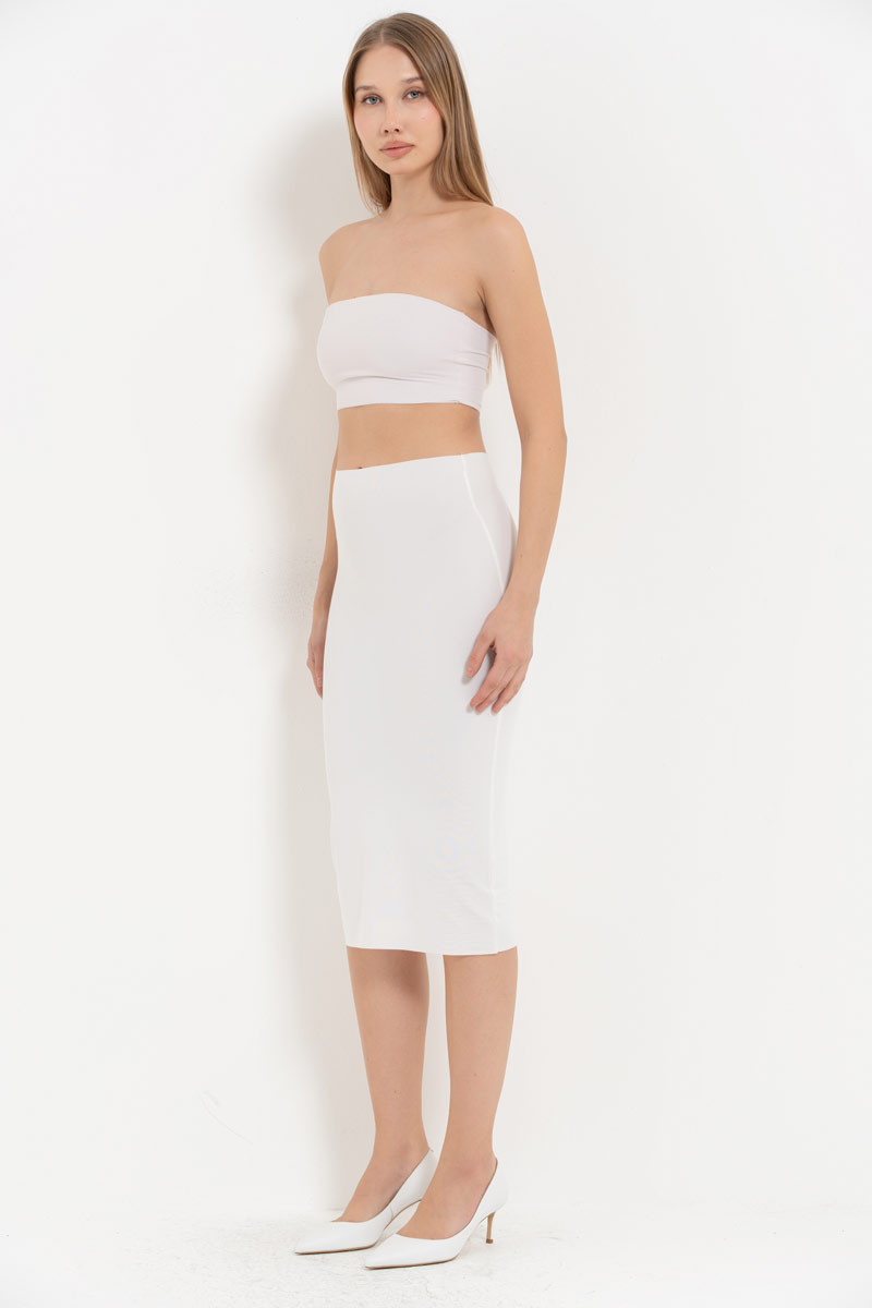 Offwhite Seamless Bodycon Skirt