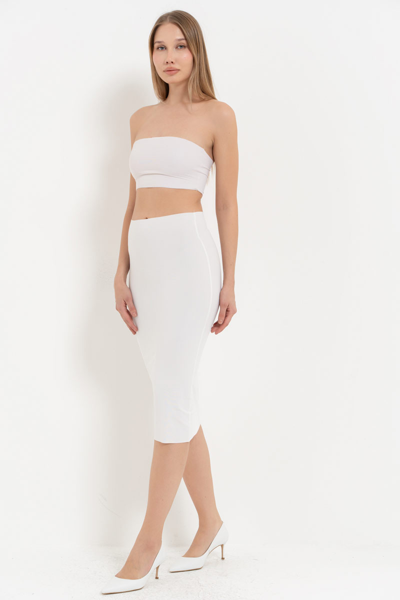 Offwhite Seamless Bodycon Skirt