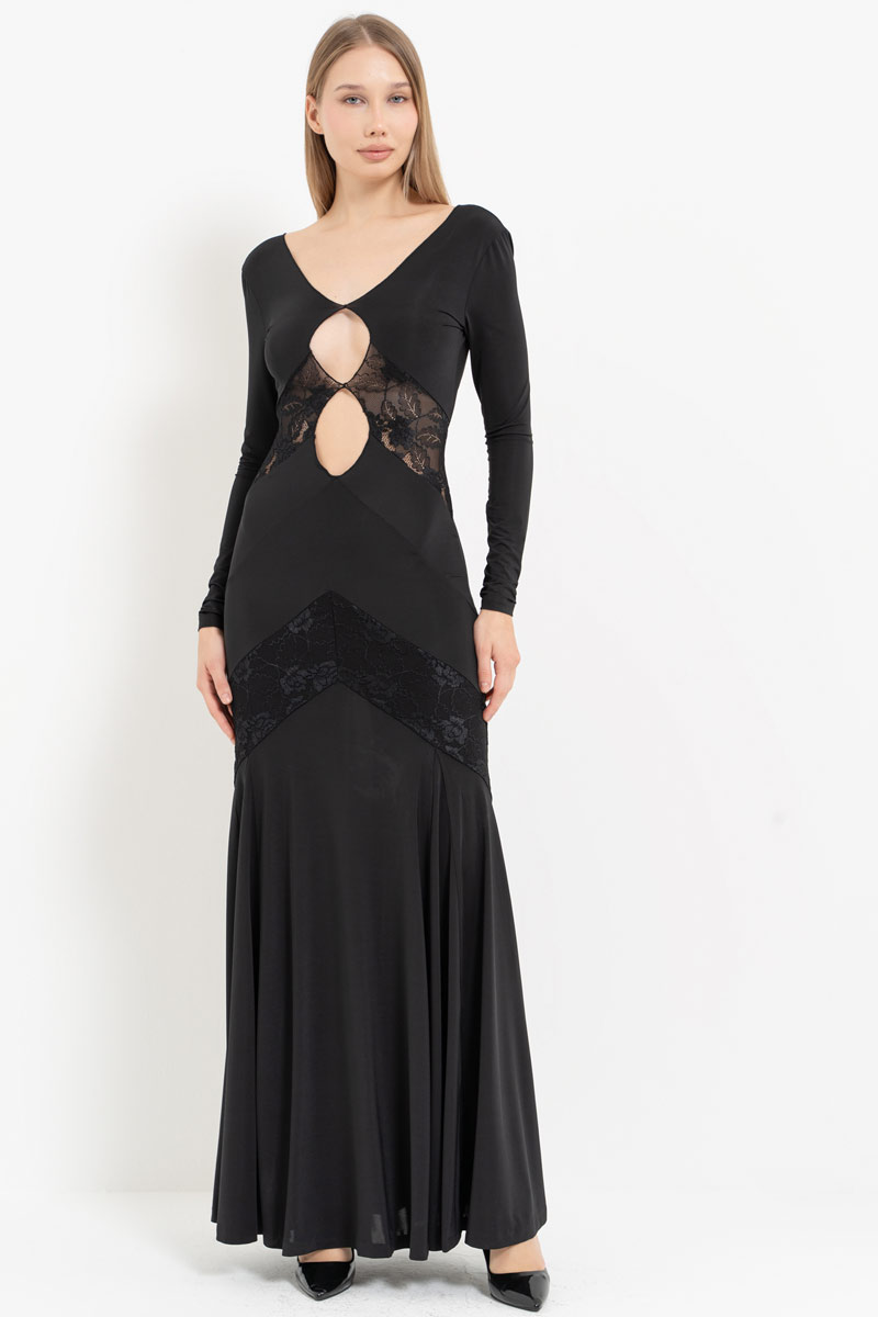 Cut Out Lace Maxi Dress