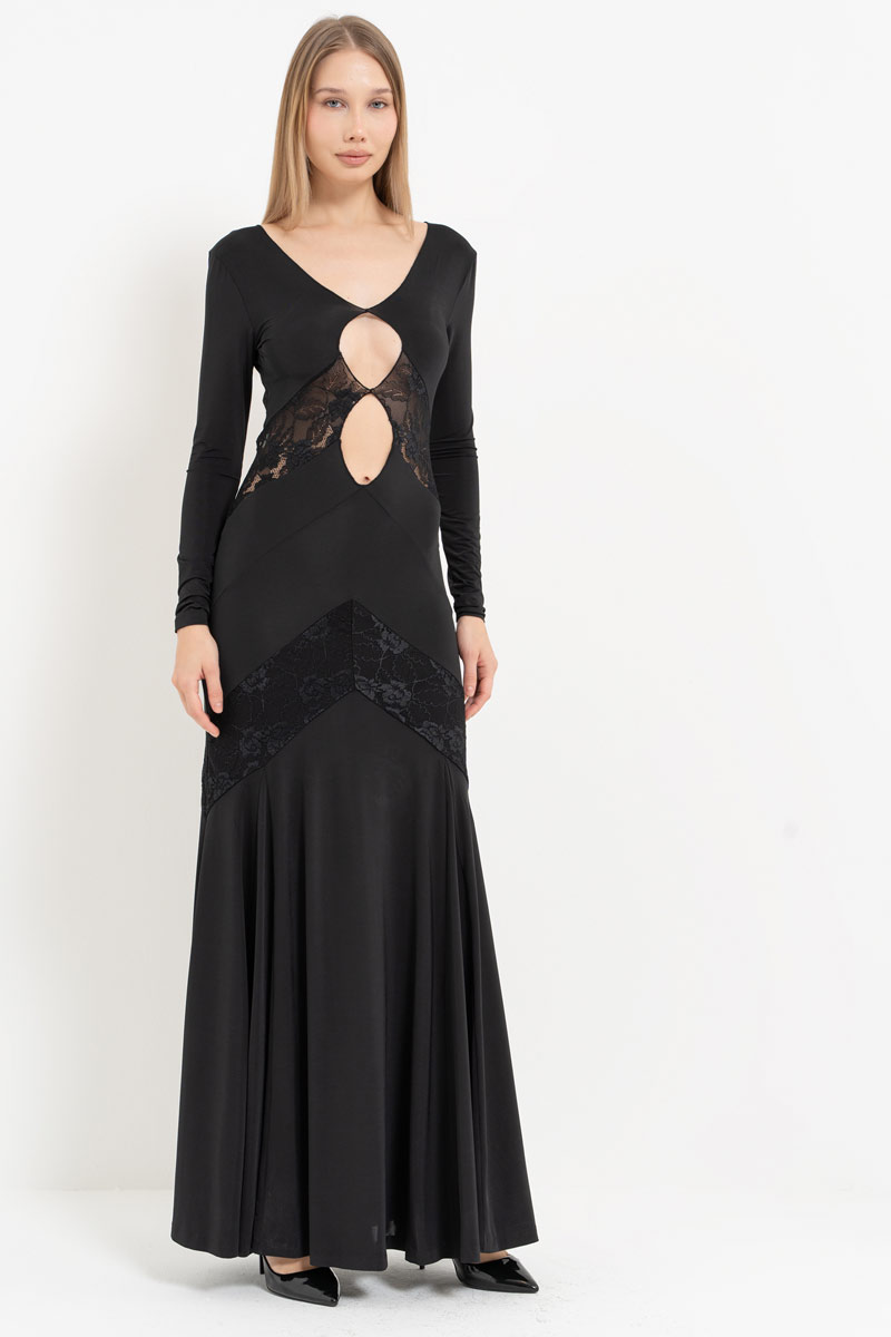 Cut Out Lace Maxi Dress