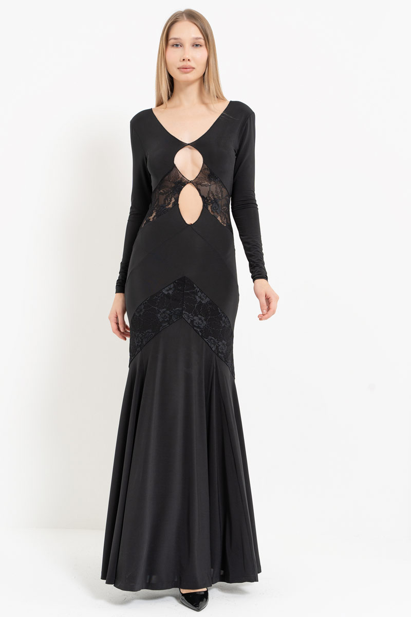 Cut Out Lace Maxi Dress