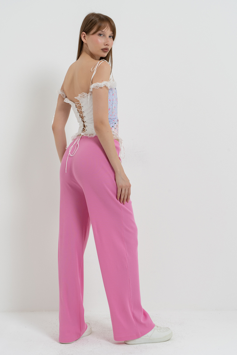 Doly Pink Elasticated-Waist Pyjama Bottoms