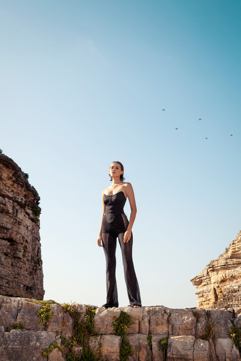 Sheer Black Mesh Pants